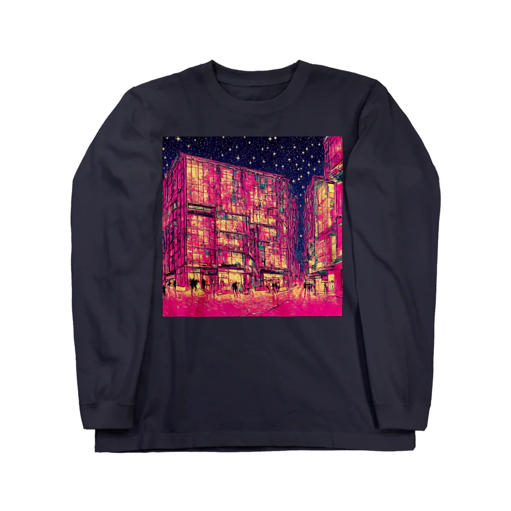 TakashiSのmodern pink city ロングスリーブTシャツ