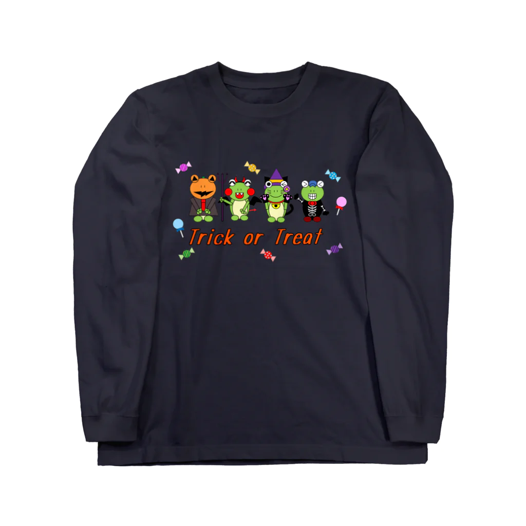 🐸かえるさんと仲間たち🐸のかえるさんの家族のハロウィン Long Sleeve T-Shirt