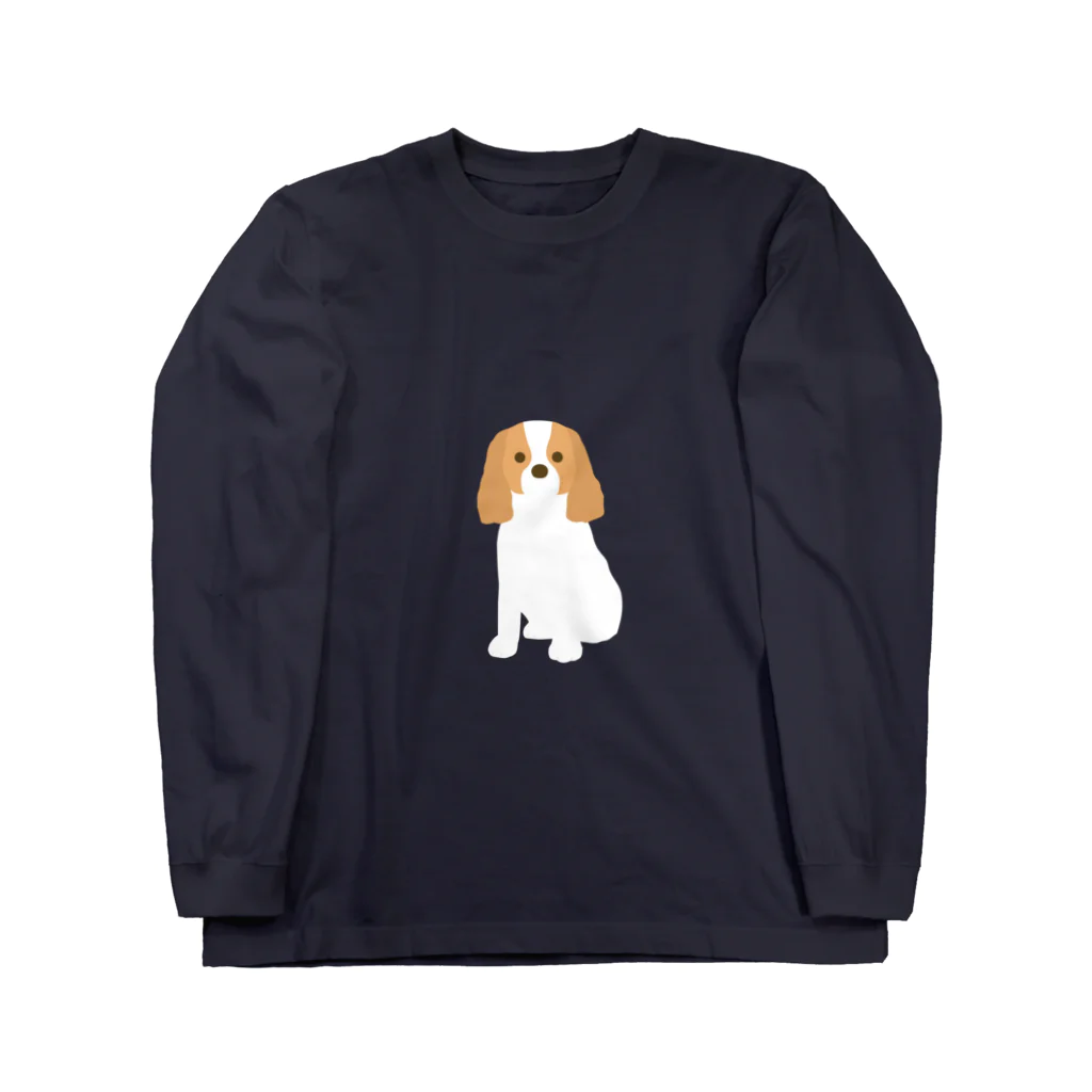 ゆいたっく／犬イラストのキャバリア ロングスリーブTシャツ