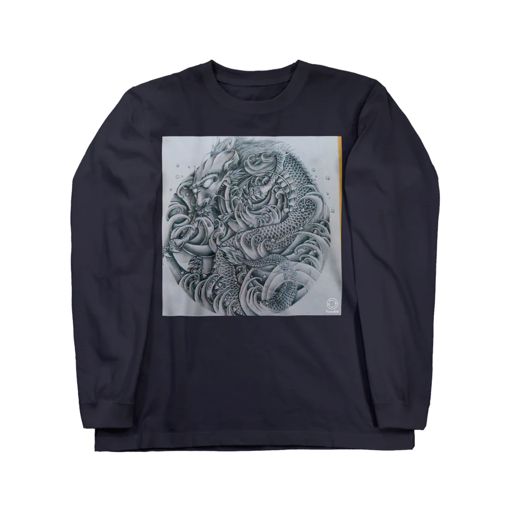 ふかふかぴーちゃんのドラゴン Long Sleeve T-Shirt