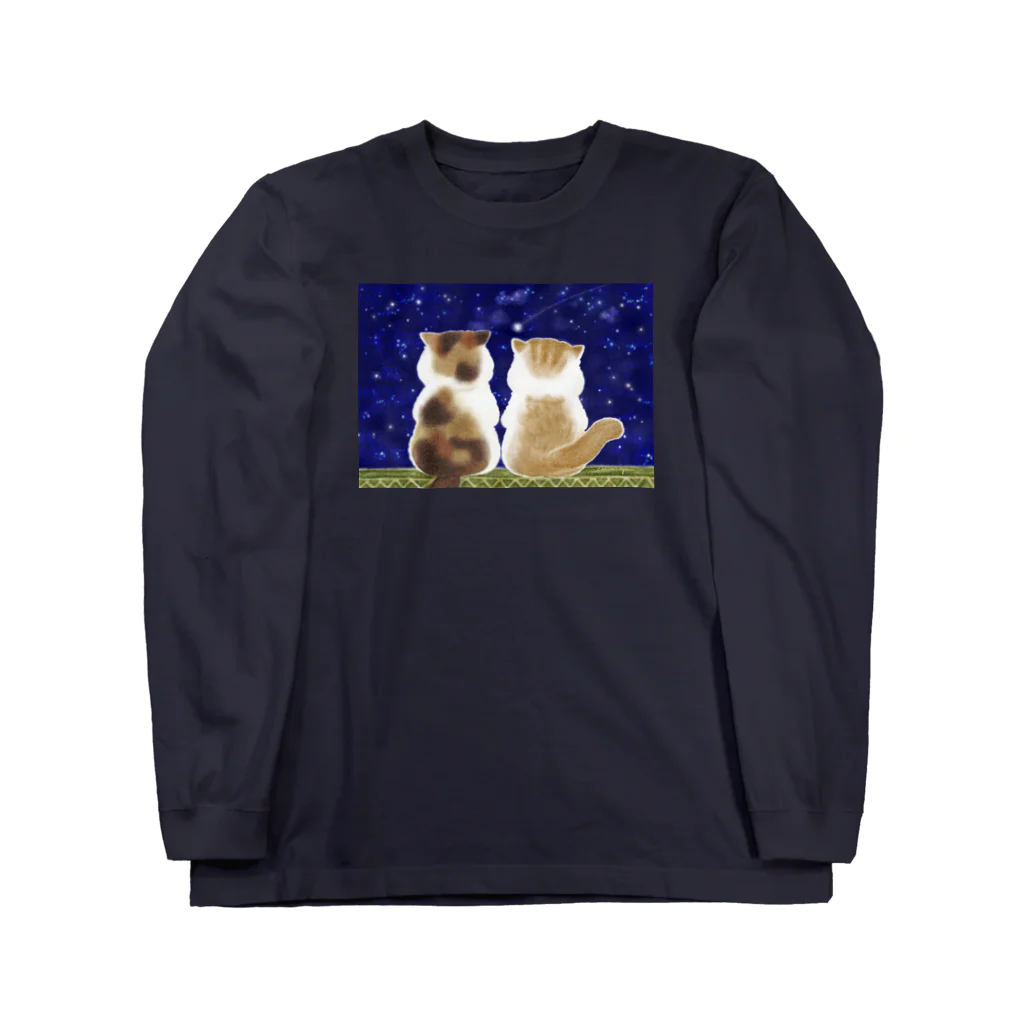 coeur.yu（クードットユー）の猫と星空 Long Sleeve T-Shirt