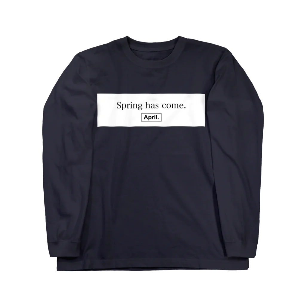 April.のSpring has come. BOXLOGO（ブラック×ホワイト） ロングスリーブTシャツ