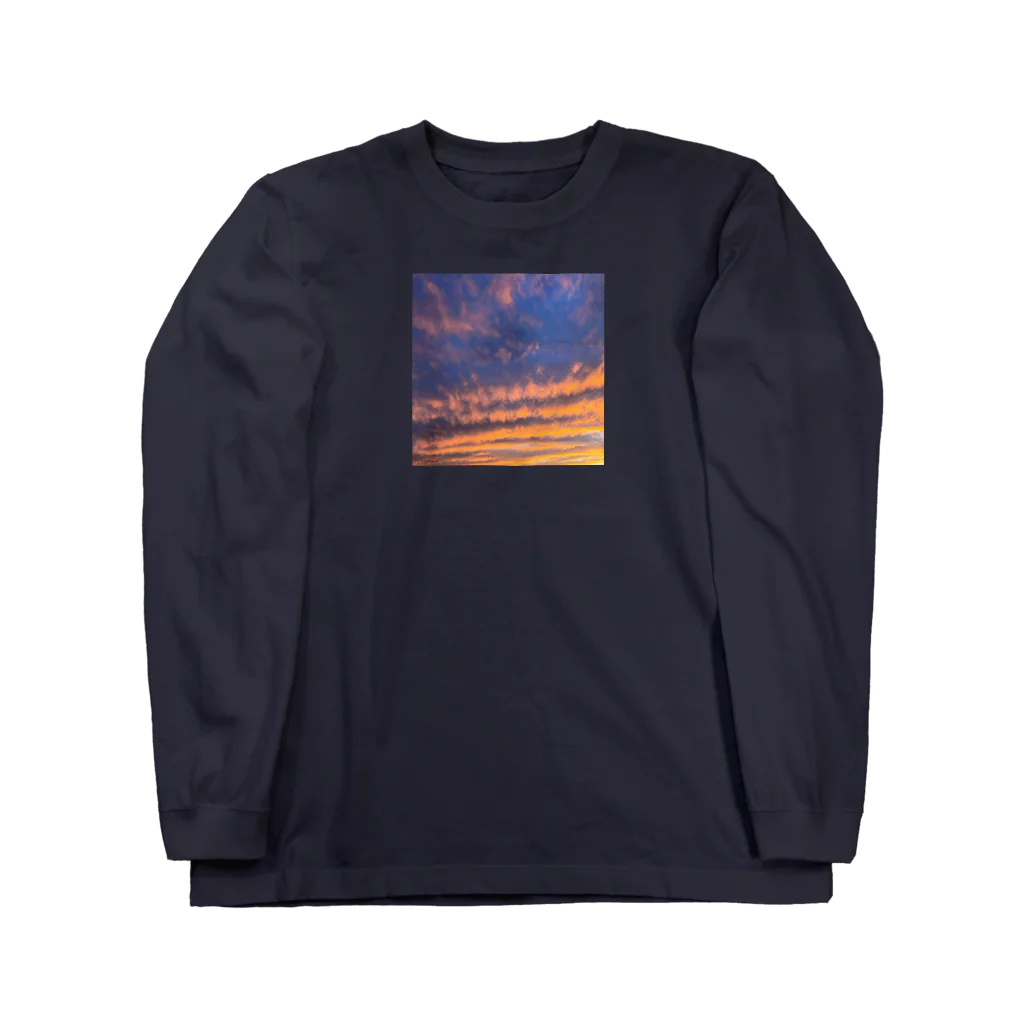 しし座の方角の秋の空 ロングスリーブTシャツ