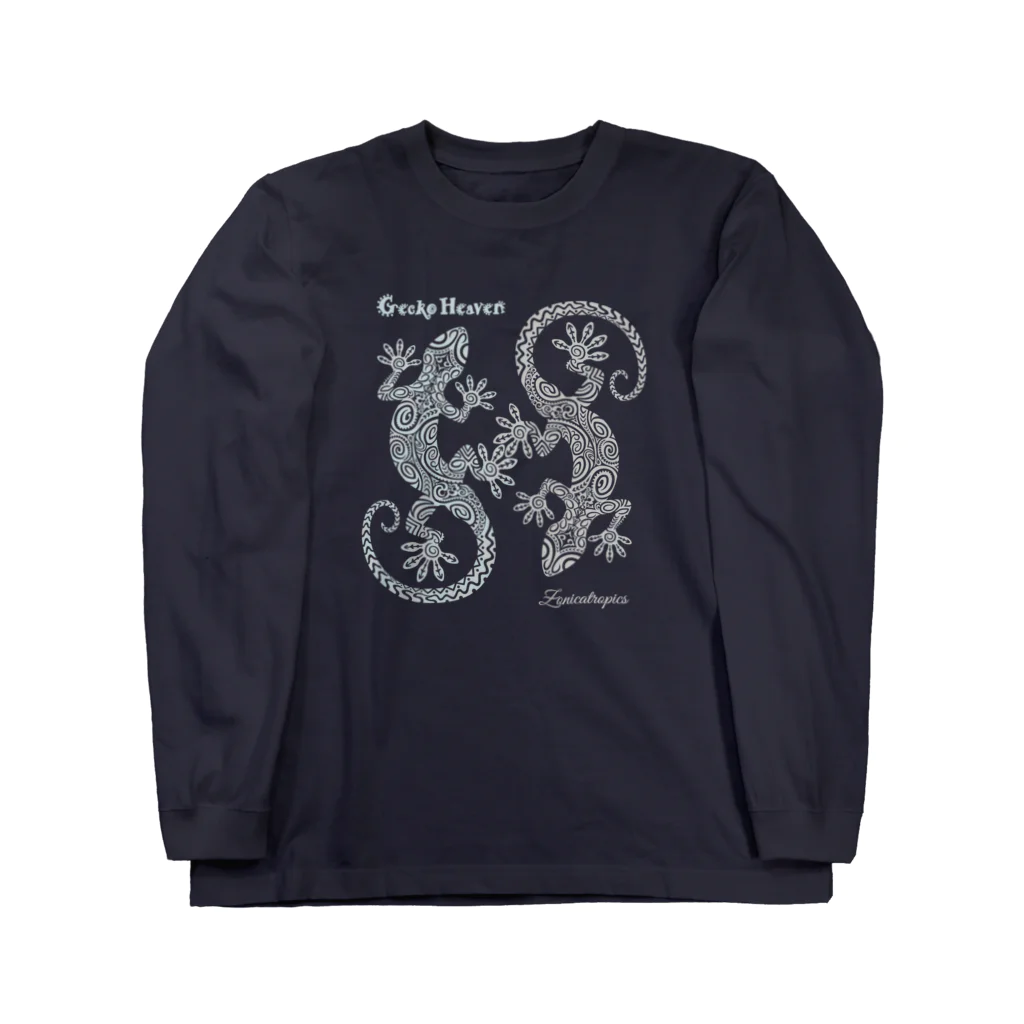 ZONICATROPICS / ゾニカトロピクスのGecko Heaven-ヤモリ天国（アイスブルー） Long Sleeve T-Shirt