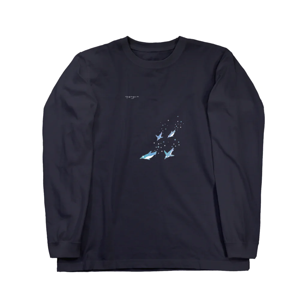 TYC☺︎(Take Your Chance!)の星空ペンギン シンプルロゴ入り ロングスリーブTシャツ