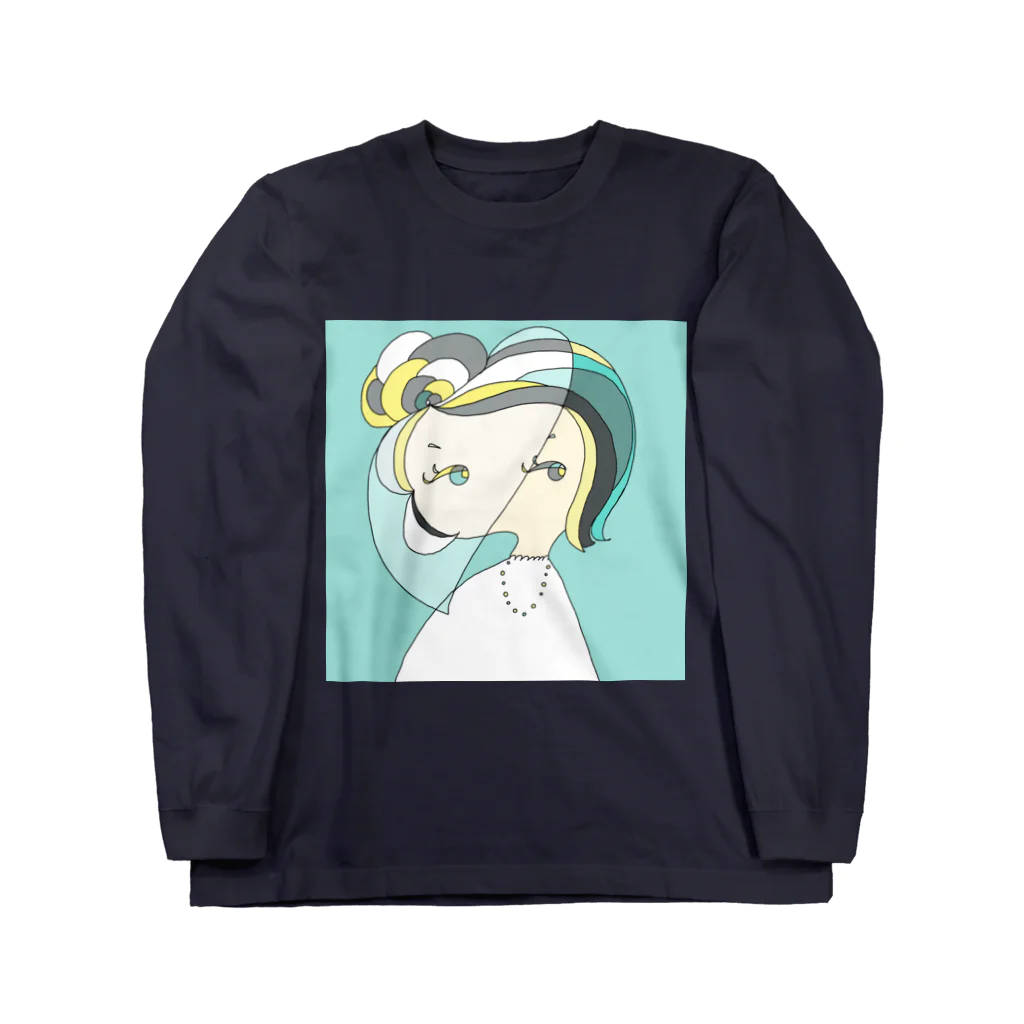 bell_kohinaのDecember Girl-Turquoise ロングスリーブTシャツ