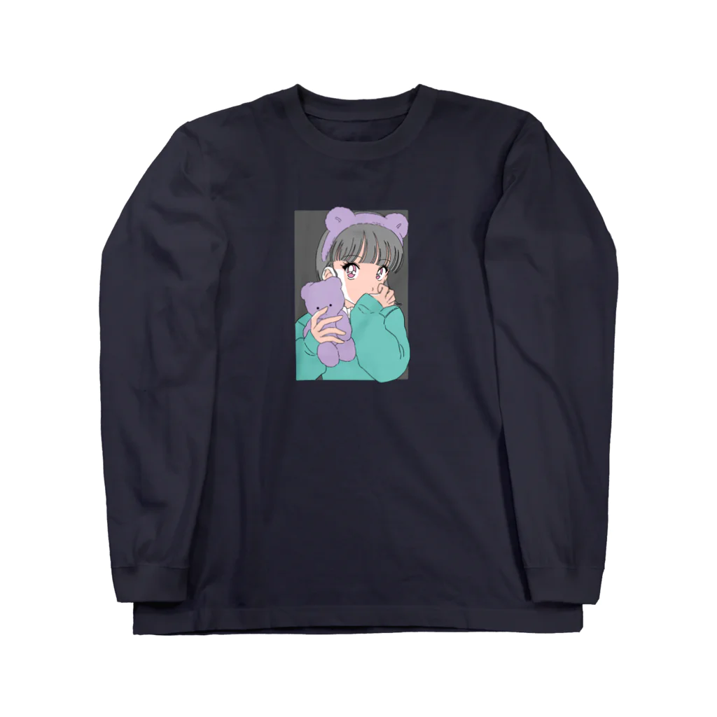 nsnのくまちゃんだいすきクラブ（gray） ロングスリーブTシャツ