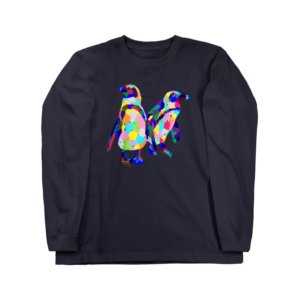 meiroのカラフルなペンギン ロングスリーブTシャツ