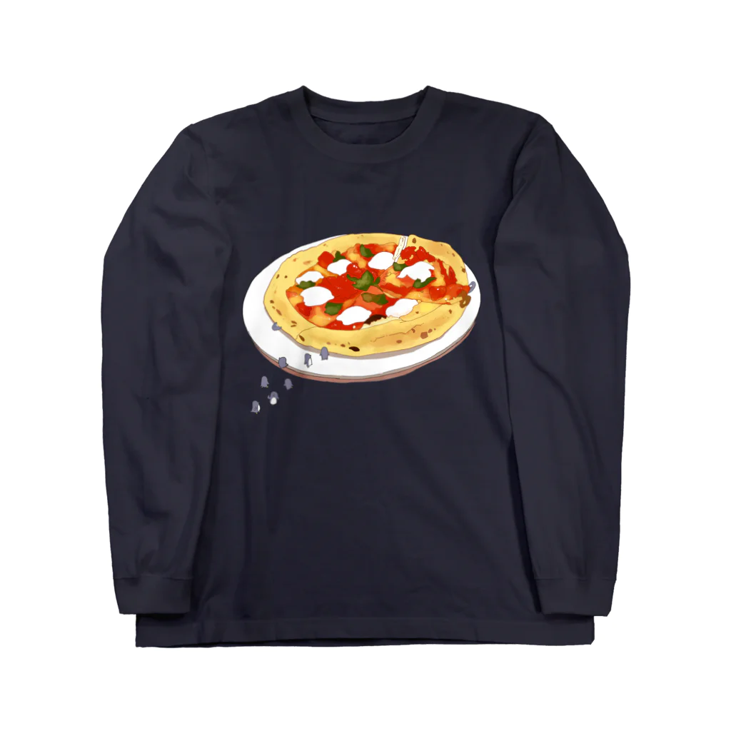 food・raboのピザとペンギン Long Sleeve T-Shirt