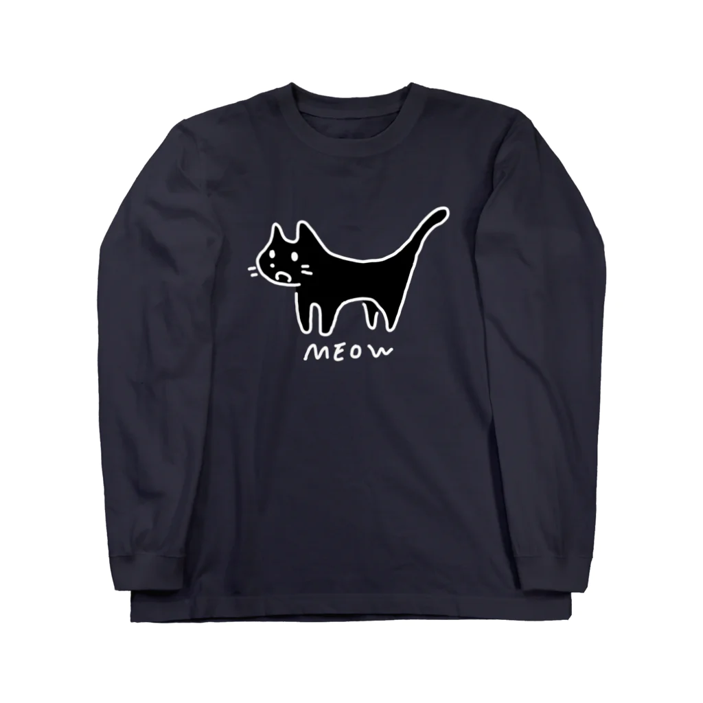 サメ わりとおもいのわりとゆるいくろねこ ロングスリーブTシャツ