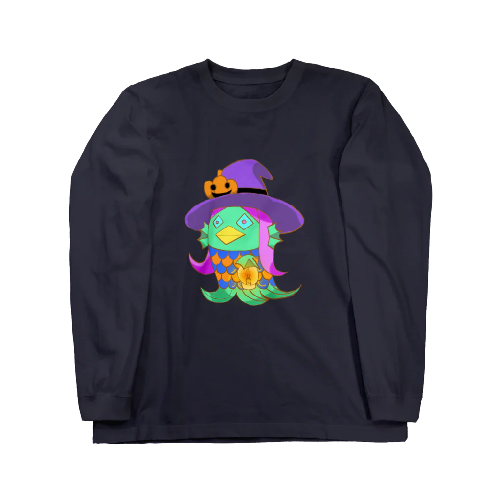 Sour Cream Onion SUZURI支店のハロウィン魔女アマビエ Long Sleeve T-Shirt