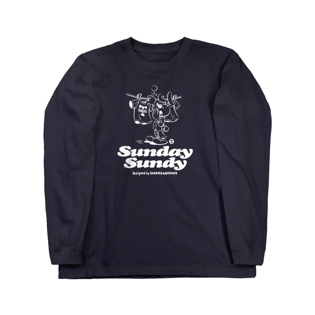 SUNDAYS GRAPHICSのSUNDAY SUNDY No.2 (白ロゴ) ロングスリーブTシャツ