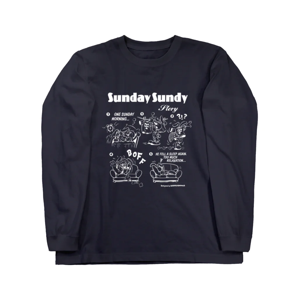 SUNDAYS GRAPHICSのSUNDAY SUNDY STORY (白ロゴ） ロングスリーブTシャツ