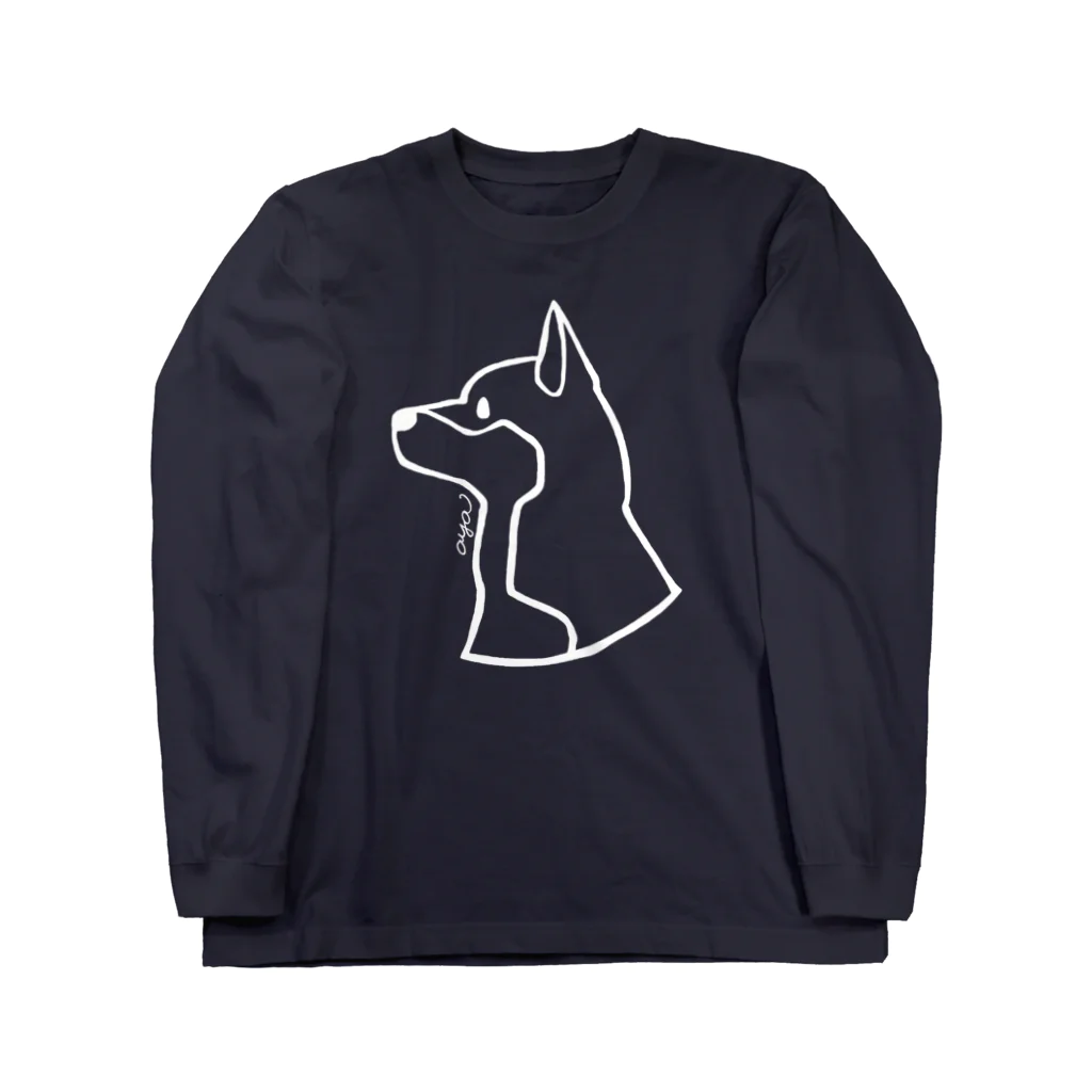 aya1の柴犬〈白線〉 ロングスリーブTシャツ