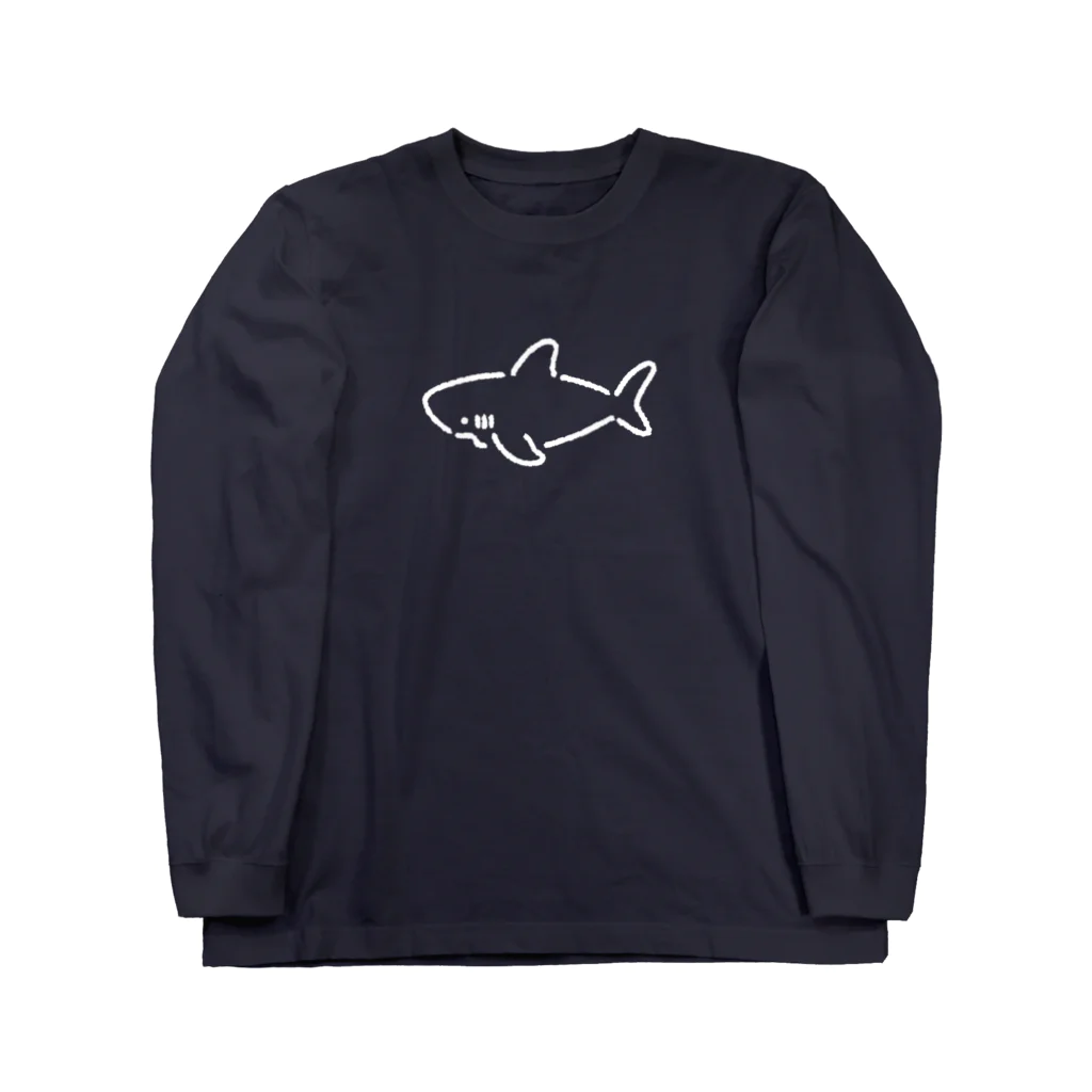 サメ わりとおもいのわりとシンプルなサメ2021白線 Long Sleeve T-Shirt