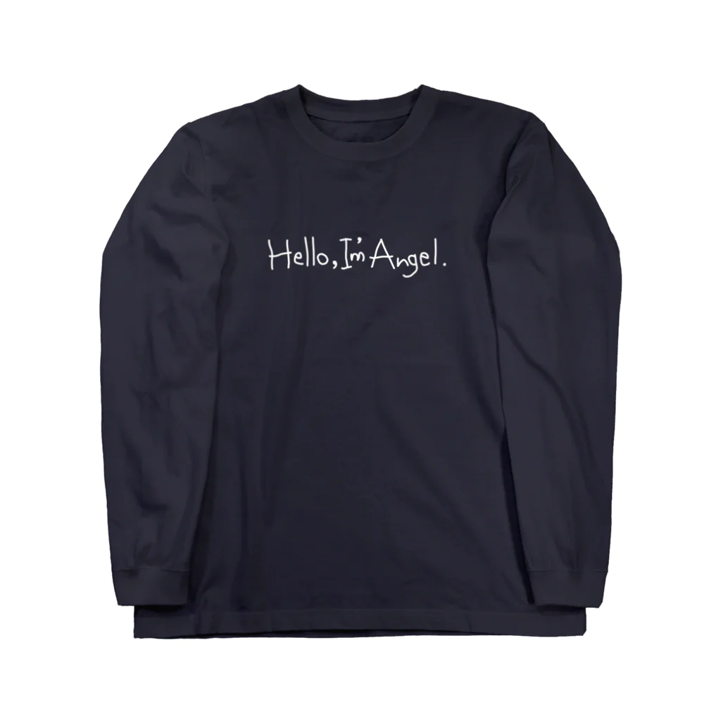 【USAGISKI】(ウサギスキー)のHello,I'm Angel.白字両面印刷 ロングスリーブTシャツ