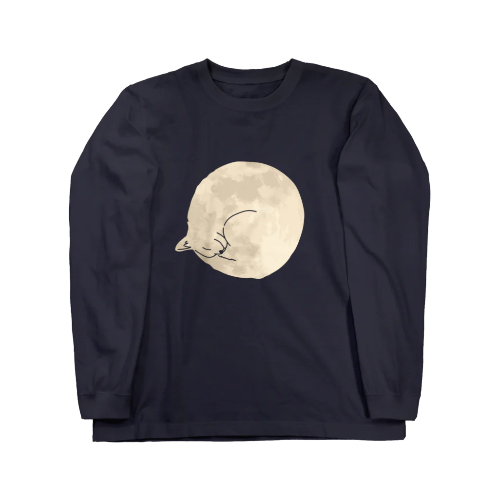 まるくの満月猫_両面 Long Sleeve T-Shirt