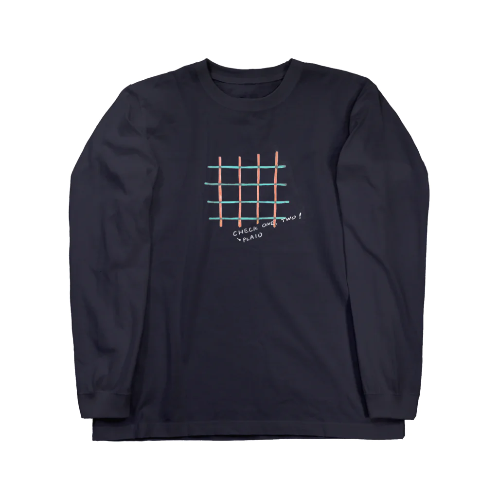 jikkuri kotokotoのcheck one two！(赤×水色） Long Sleeve T-Shirt