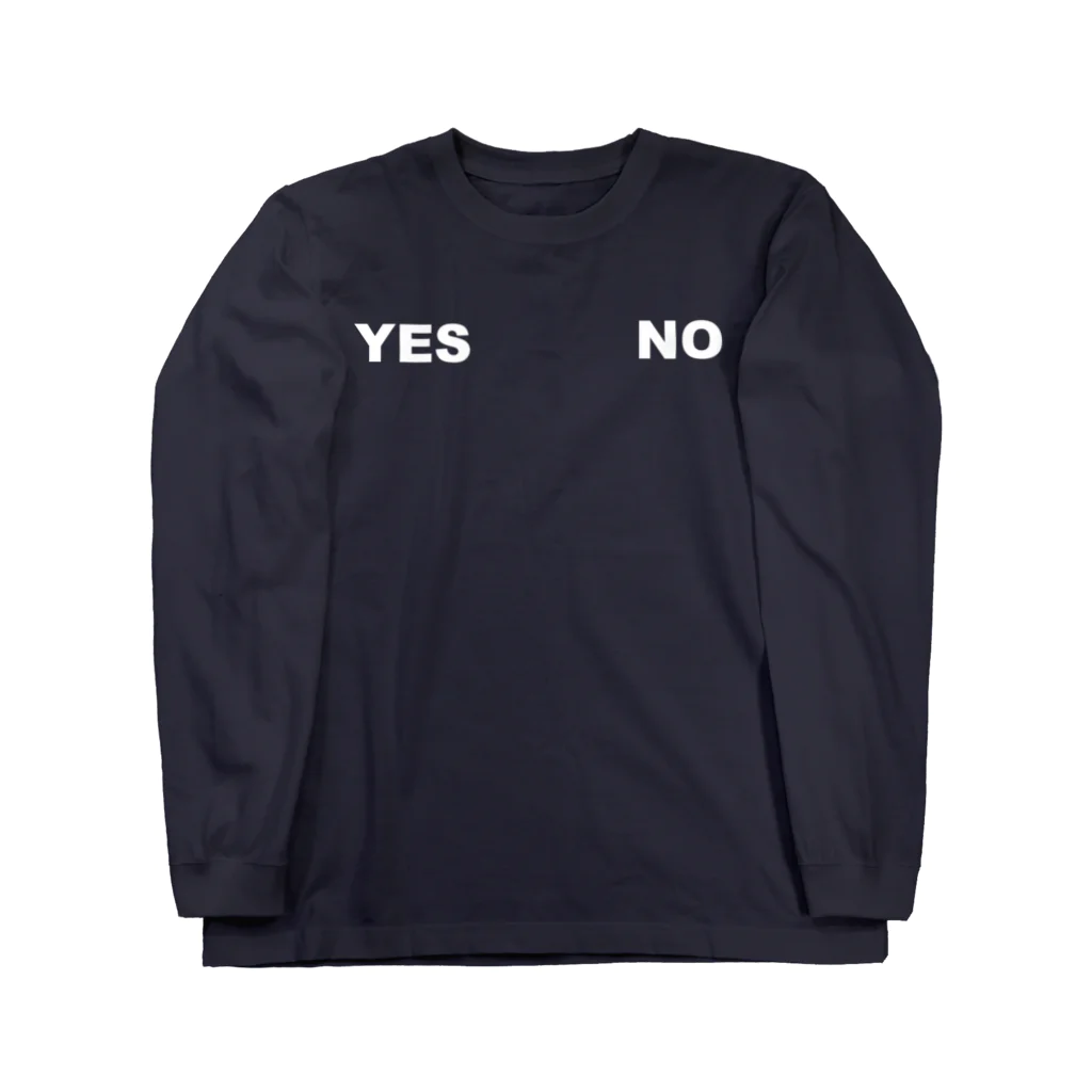 寿司山寿司子のYES･NO(WHITE) ロングスリーブTシャツ