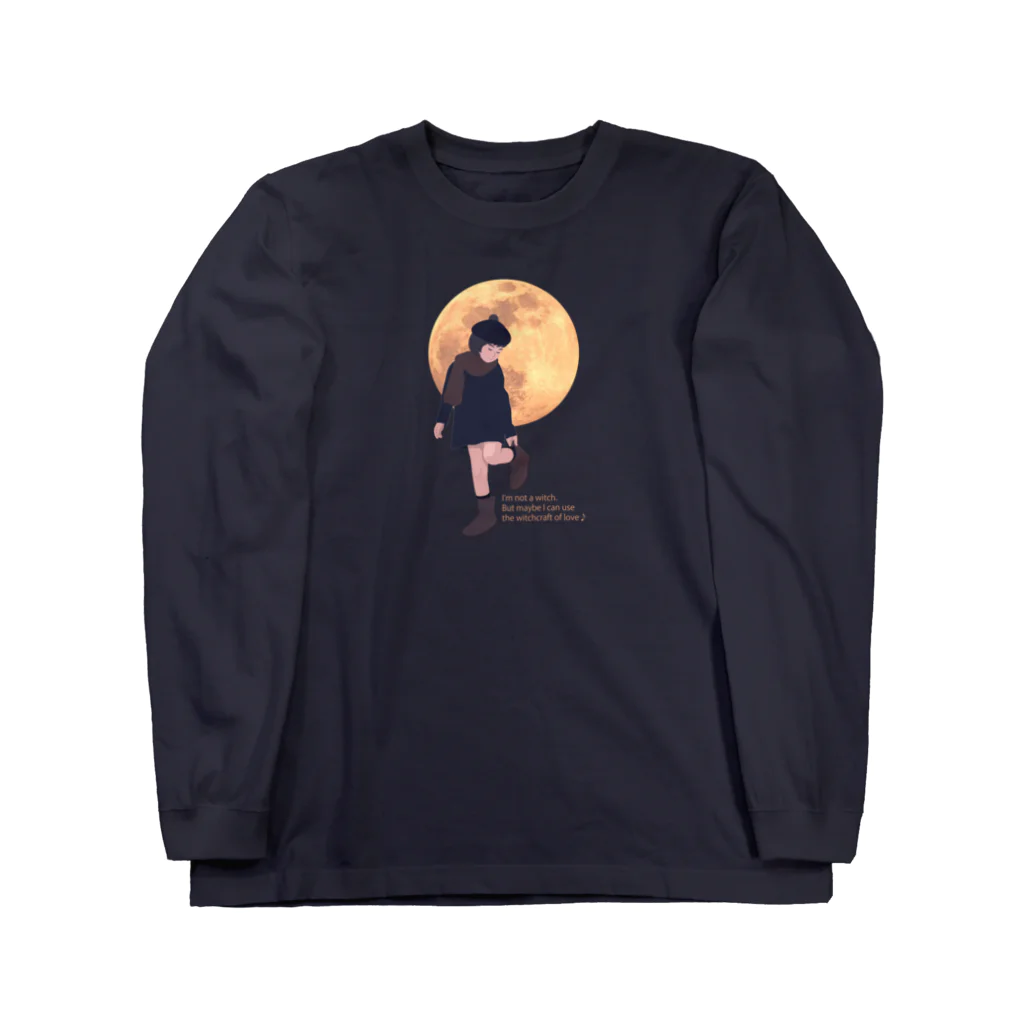 キッズモード某の月と黒ワンピの女の子 Long Sleeve T-Shirt