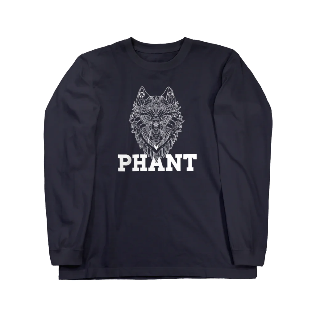 PHANT-ﾌｧﾝﾄ-のウルフ(FD)白 ロングスリーブTシャツ