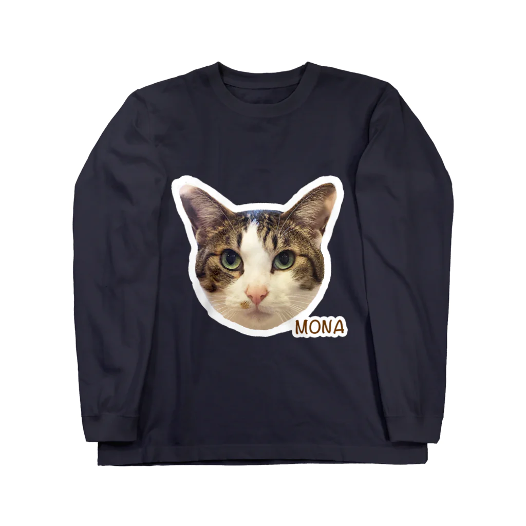 猫カフェ ぶぅたんグッズショップの絵文字モナくん ロングスリーブTシャツ