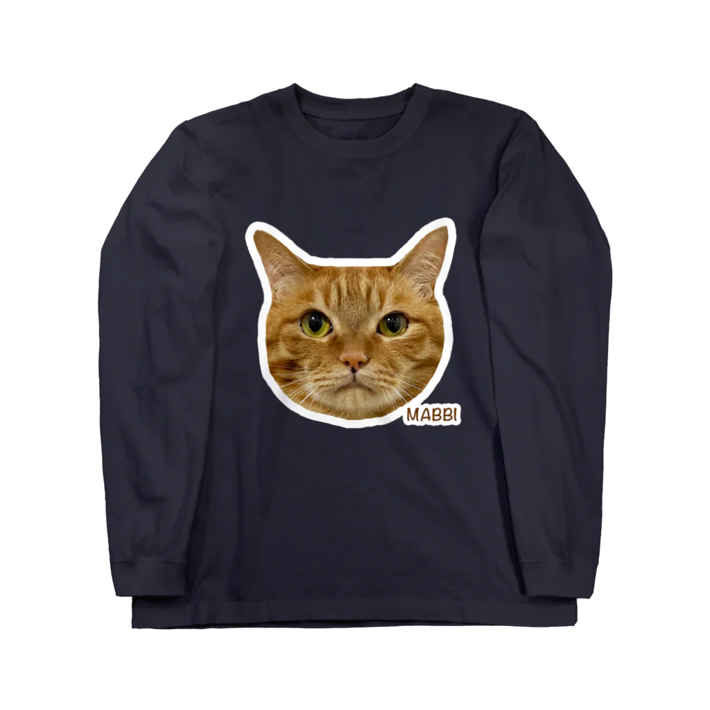 猫カフェ ぶぅたんグッズショップの絵文字マビくん ロングスリーブTシャツ