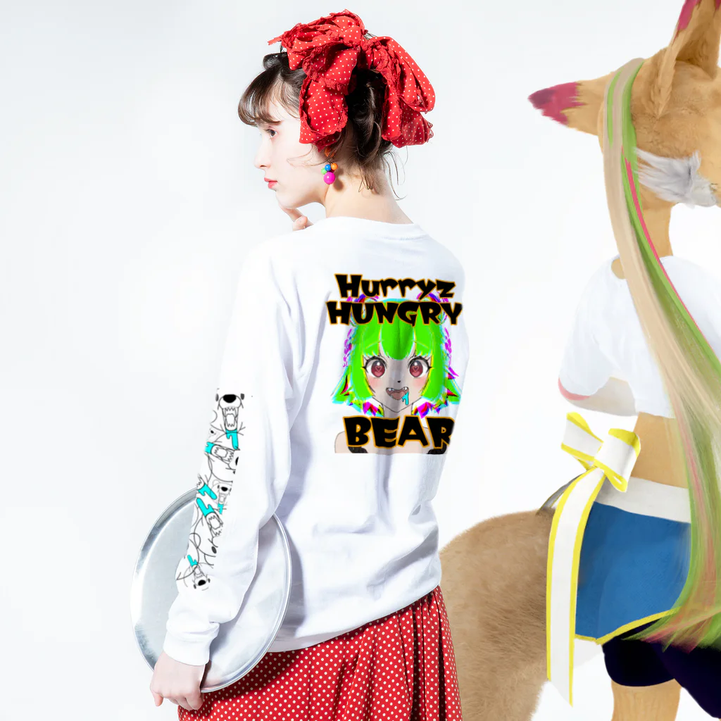 Hurryz HUNGRY BEARのHurryz HUNGRY BEARギャル☆ ロングスリーブTシャツの着用イメージ(裏面・袖部分)