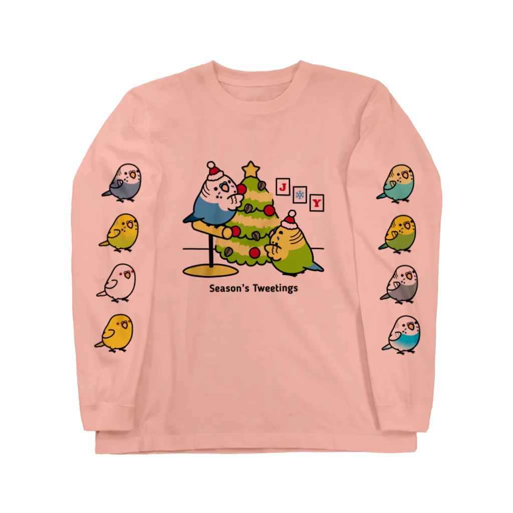 Cody the Lovebirdのクリスマスツリー　セキセイインコ Long Sleeve T-Shirt