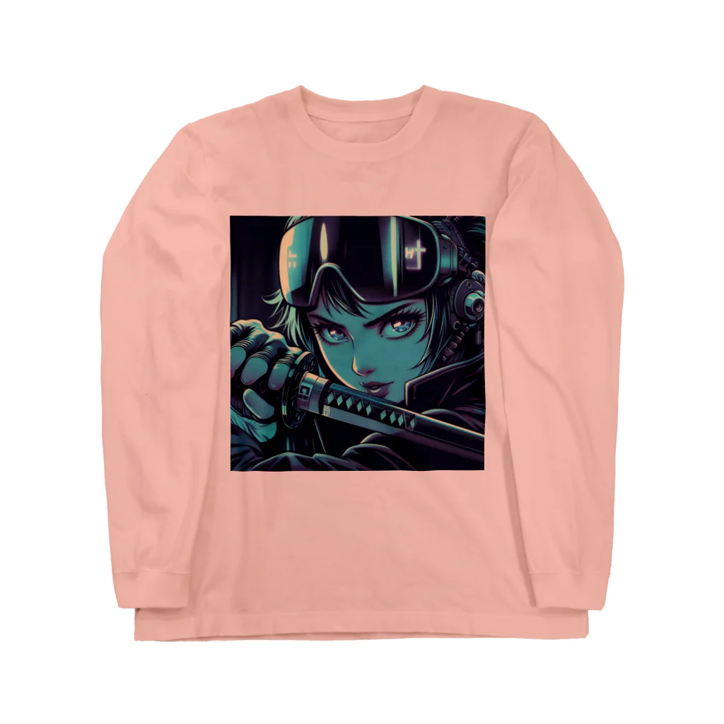 kangekiのサイバーパンクサムライガールNo.5 Long Sleeve T-Shirt