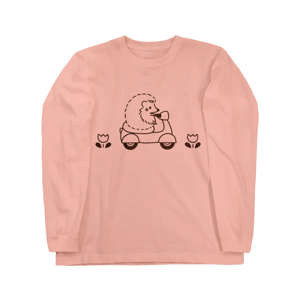 lemonysnow/ハリネズミグッズのハリネズミとバイク Long Sleeve T-Shirt