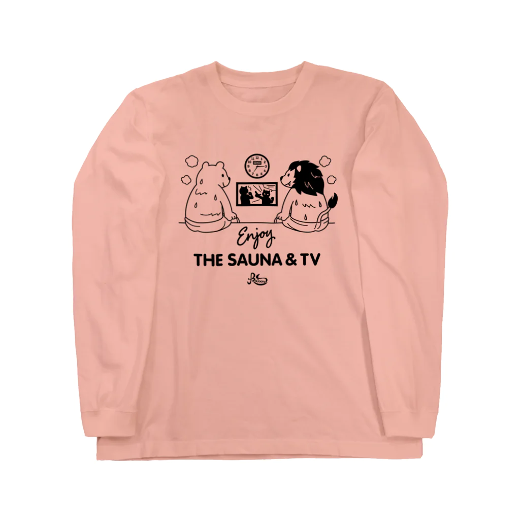 kocoon（コクーン）のサウナでテレビを見るライオンとクマ Long Sleeve T-Shirt