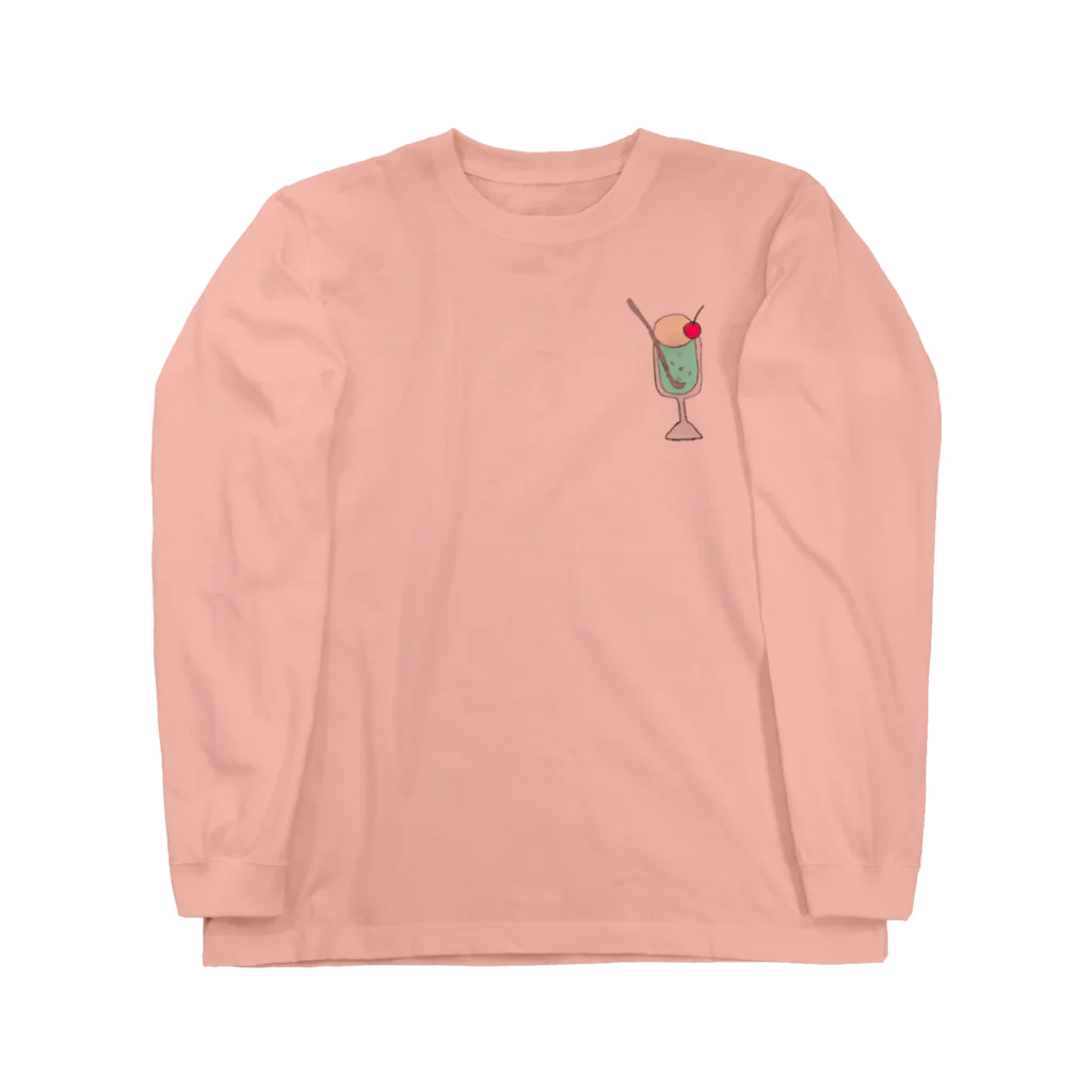 なまず店のクリームソーダ（cream soda） Long Sleeve T-Shirt