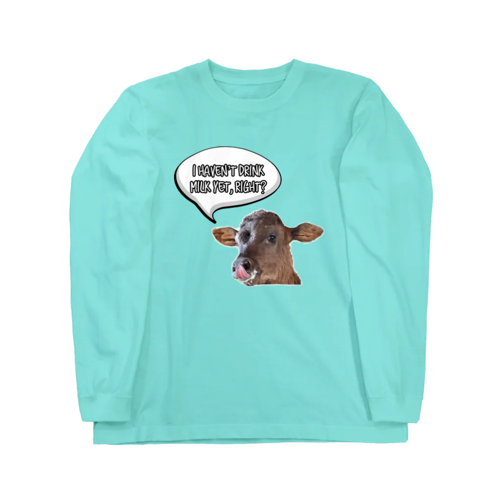 Happy cows♪のHappy cows♪ 吹き出しver ロングスリーブTシャツ