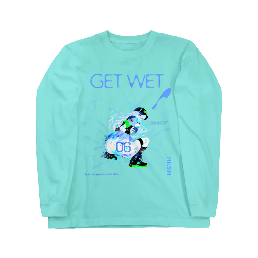 loveclonesのGET WET 0562 ミリタリー女子 水しぶき迷彩 クールジェル Long Sleeve T-Shirt