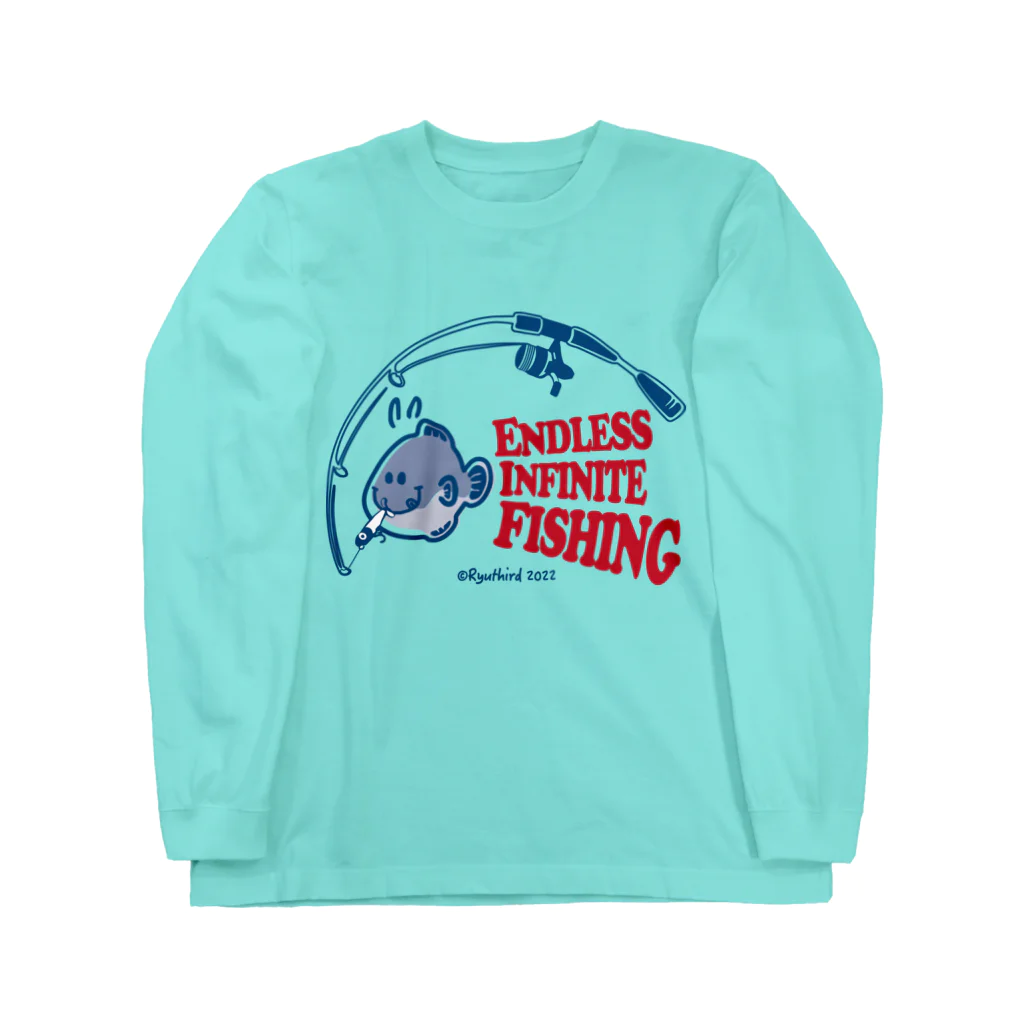 Ryuthirdの無限の釣り（青赤） ロングスリーブTシャツ