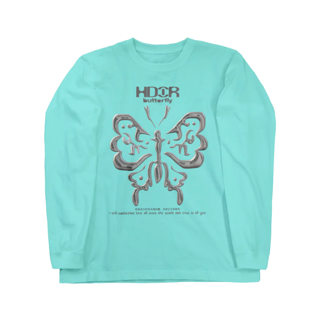 HDIR gathering love のMetallic butterfly ロングスリーブT (double face) / EMERALD ロングスリーブTシャツ