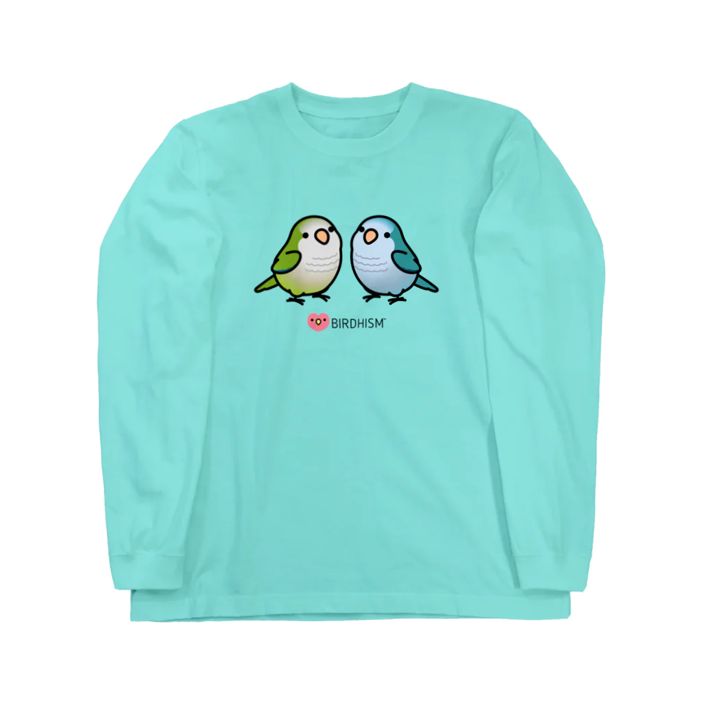 Cody the LovebirdのChubby Bird 仲良しオキナインコ ロングスリーブTシャツ