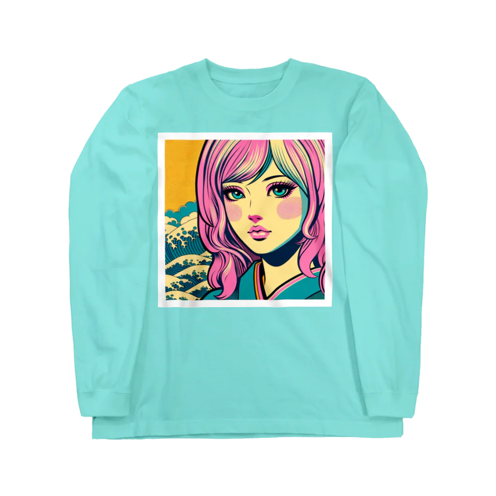 Sunlit Horizonの令和・浮世絵ギャル Long Sleeve T-Shirt