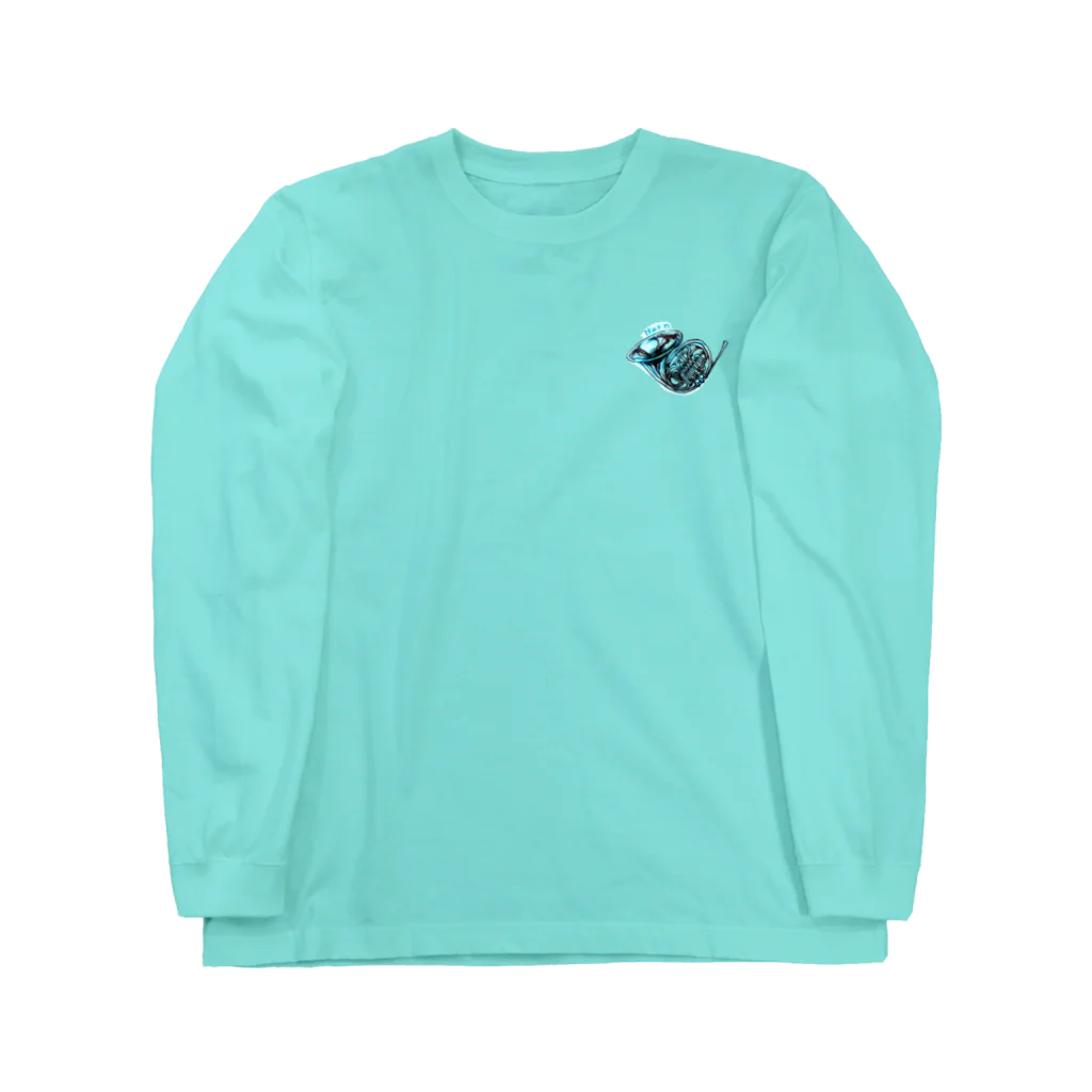 志瓜のSUZURIの水色のフレンチホルン ロングスリーブTシャツ