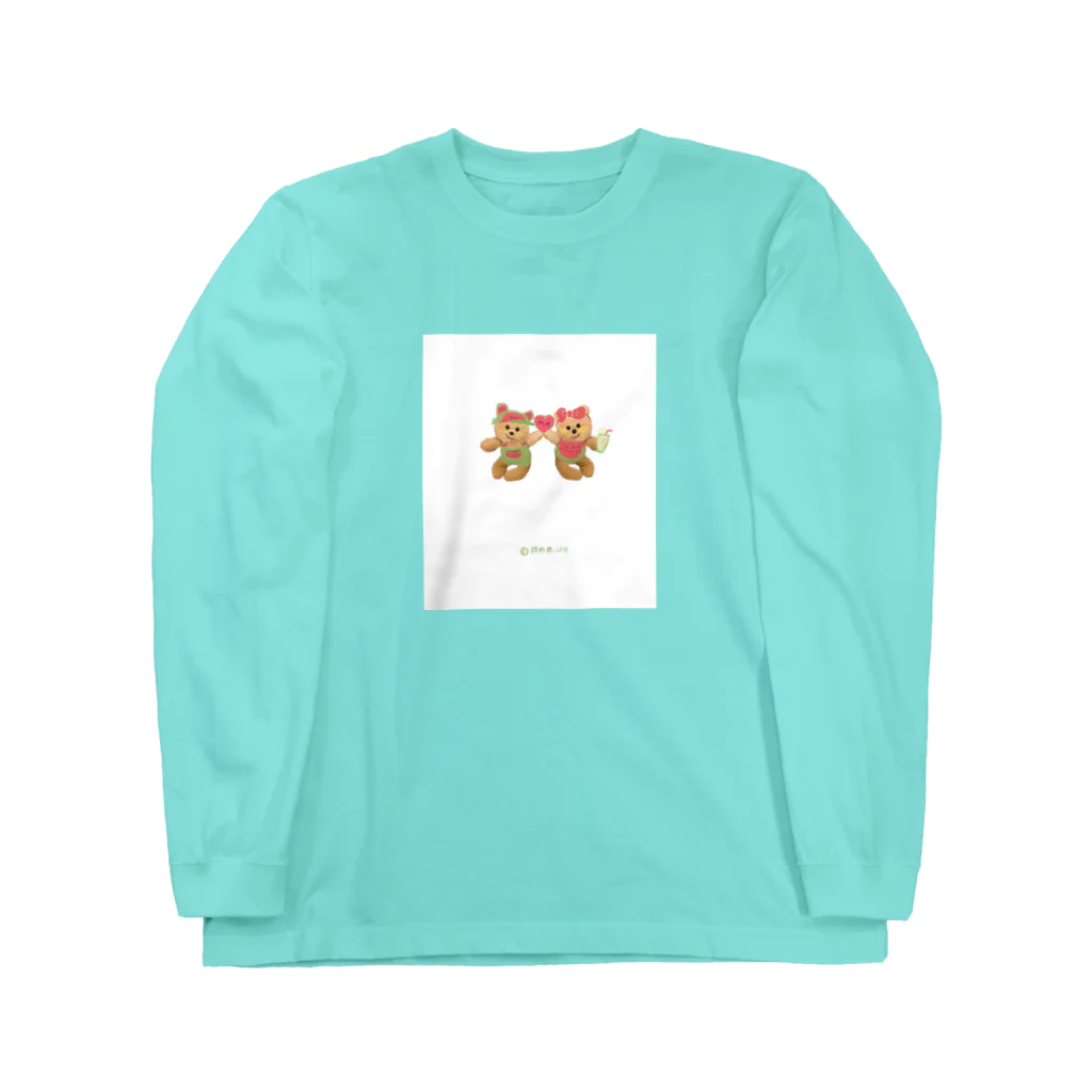 mmm.oe /モエモエモエ雑貨店の🍉と🧸🧸 Long Sleeve T-Shirt