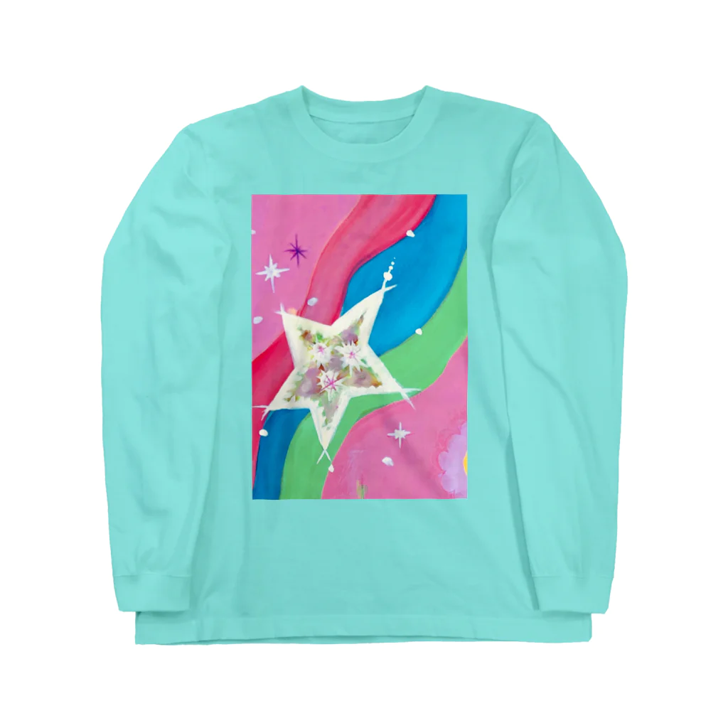 🐶シュナといろいろ🎨の流れ星　(ピンク) Long Sleeve T-Shirt