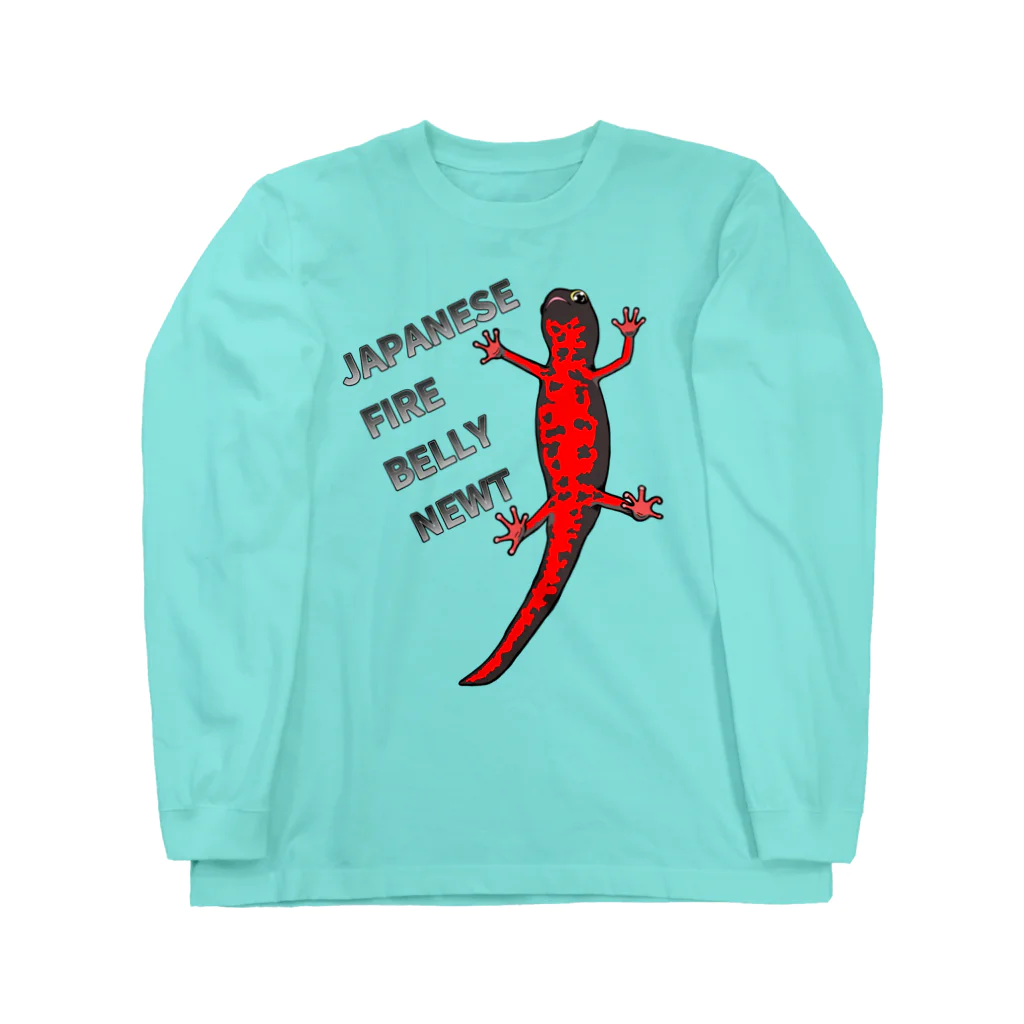 LalaHangeulのJAPANESE FIRE BELLY NEWT (アカハライモリ)　 Long Sleeve T-Shirt