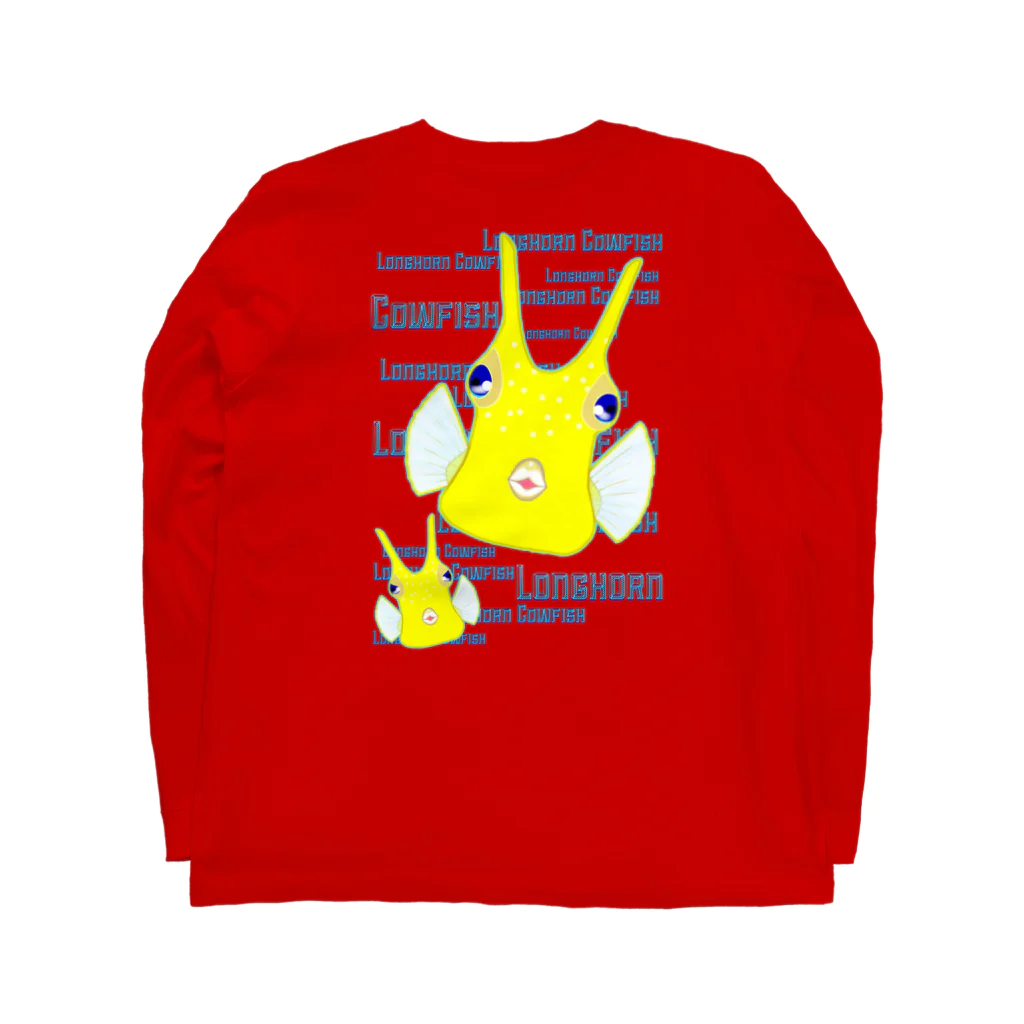 LalaHangeulのLonghorn Cowfish(コンゴウフグ)　バックプリント ロングスリーブTシャツの裏面