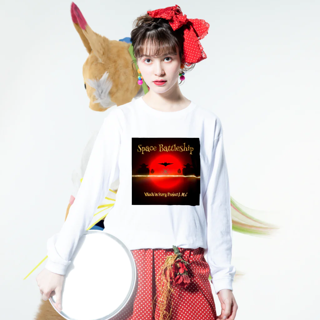 🌕朧月夜と紅茶時間☕️🫖のSpace Battleship Long Sleeve T-Shirt :model wear (front)