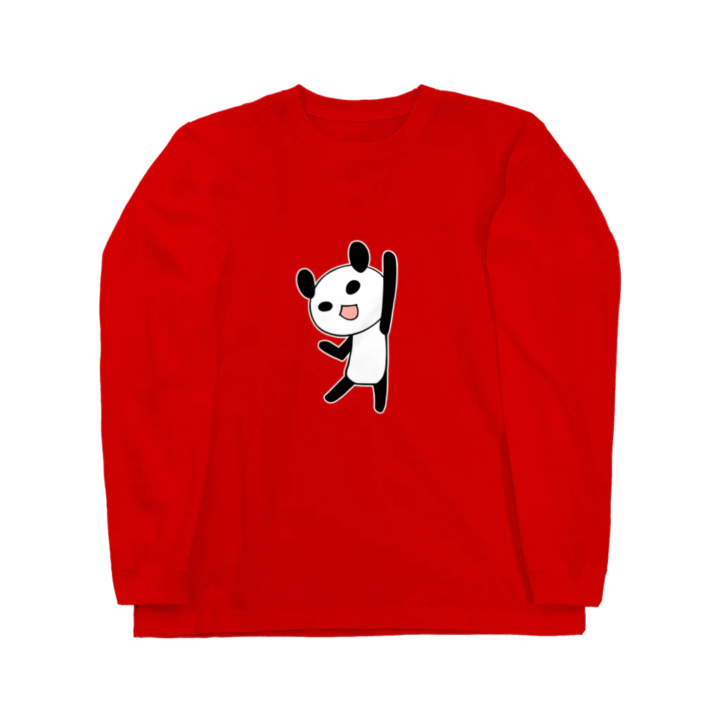 Tea Drop Sのやる気に満ちたパンダ Long Sleeve T-Shirt