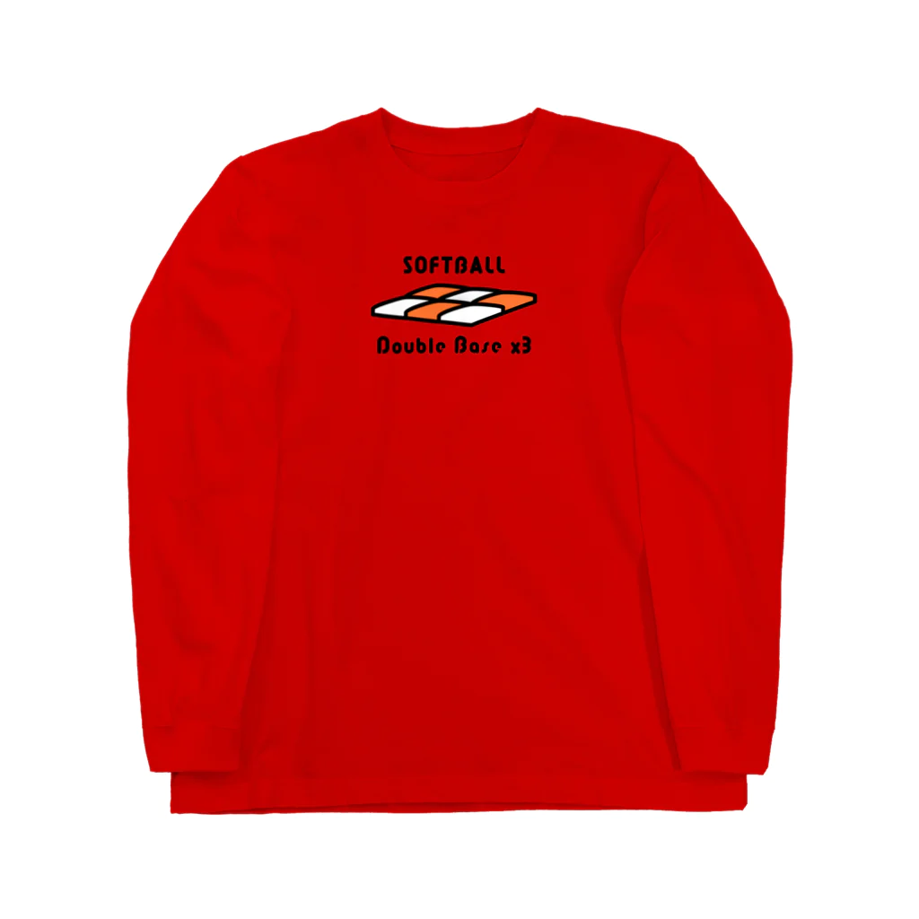 PokuStarのソフトボール　ダブルベースx3 Long Sleeve T-Shirt