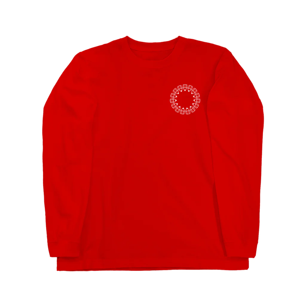 Achiとハトとみんなの店のえんぴつの輪_白 Long Sleeve T-Shirt