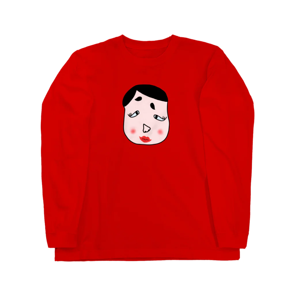 CHOSANAのネオ福笑い 頬を赤らめて Long Sleeve T-Shirt