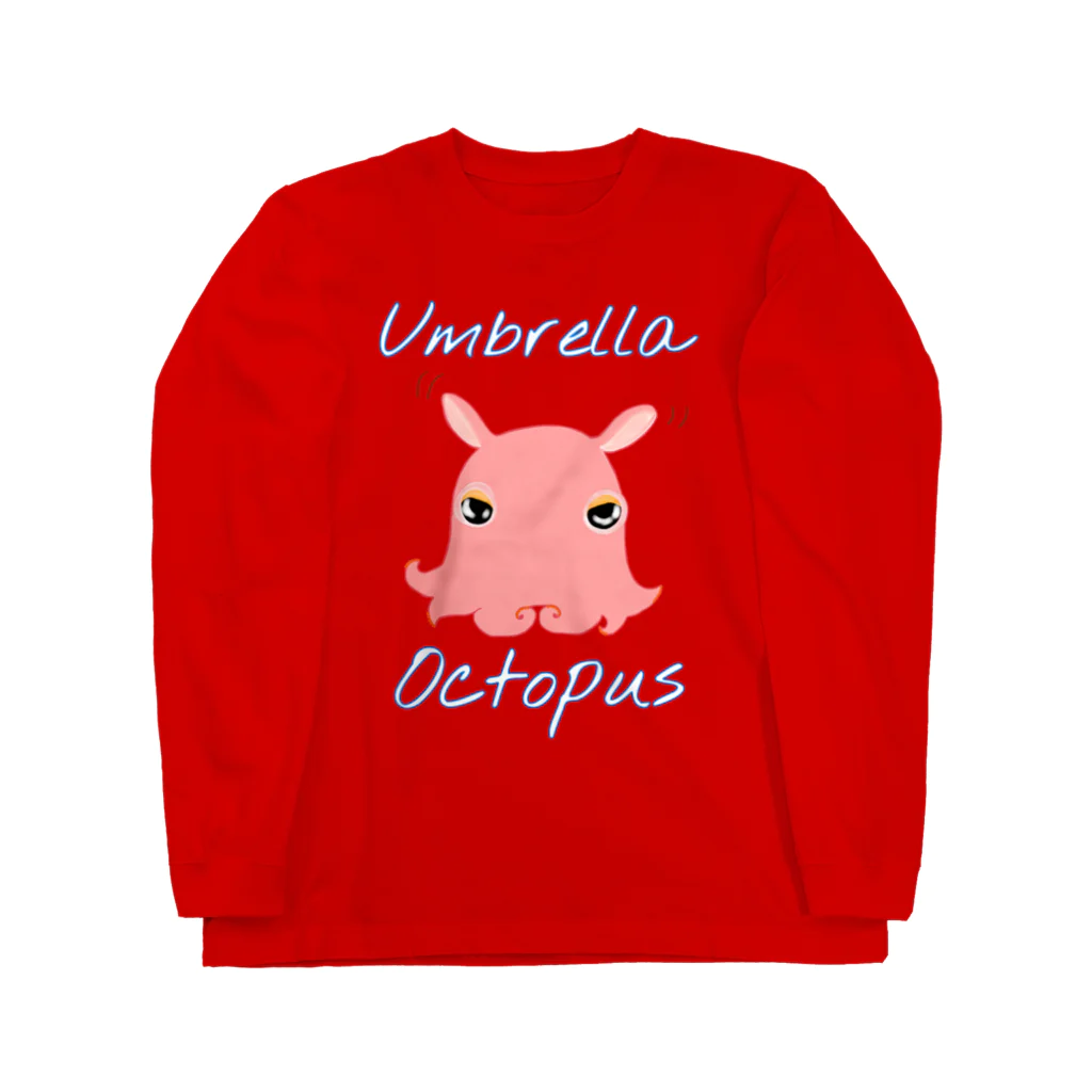 LalaHangeulのumbrella octopus(めんだこ) 英語バージョン② ロングスリーブTシャツ